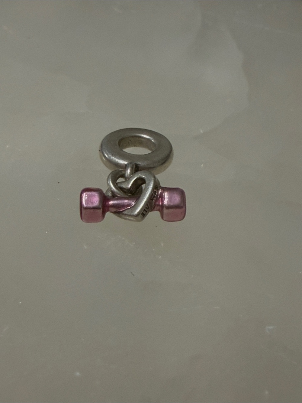 Pandora sterling silver 925 Pink Dumbbell Heart Charm